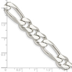 Sterling Silver 10.75mm Figaro Chain