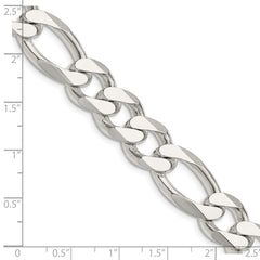 Figarokette aus Sterlingsilber, 12,75 mm