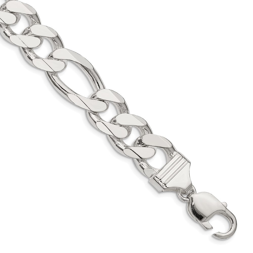 Sterling Silver 12.75mm Figaro Chain