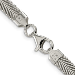 Flache ovale Schlangenkette aus Sterlingsilber, 6,25 mm