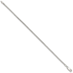 Cadena de serpiente con corte de diamante de 2,5 mm de plata de ley