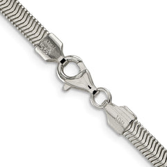 Flache ovale Schlangenkette aus Sterlingsilber, 5 mm