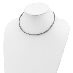 Collar de cordón de caucho metálico de 3 mm de plata de ley