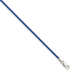 Sterling Silver 1.5mm Royal Blue Leather Cord Necklace