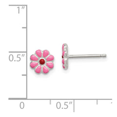 Sterling Silver Madi K Enamel Flower Post Earrings