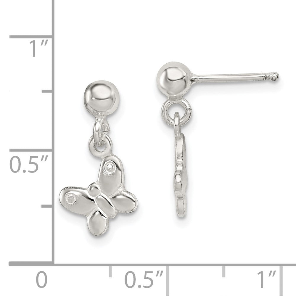 Sterling Silver Madi K Butterfly Post Dangle Earrings