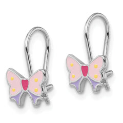 Sterling Silver Madi K Enameled Butterfly Kidney Wire Earrings