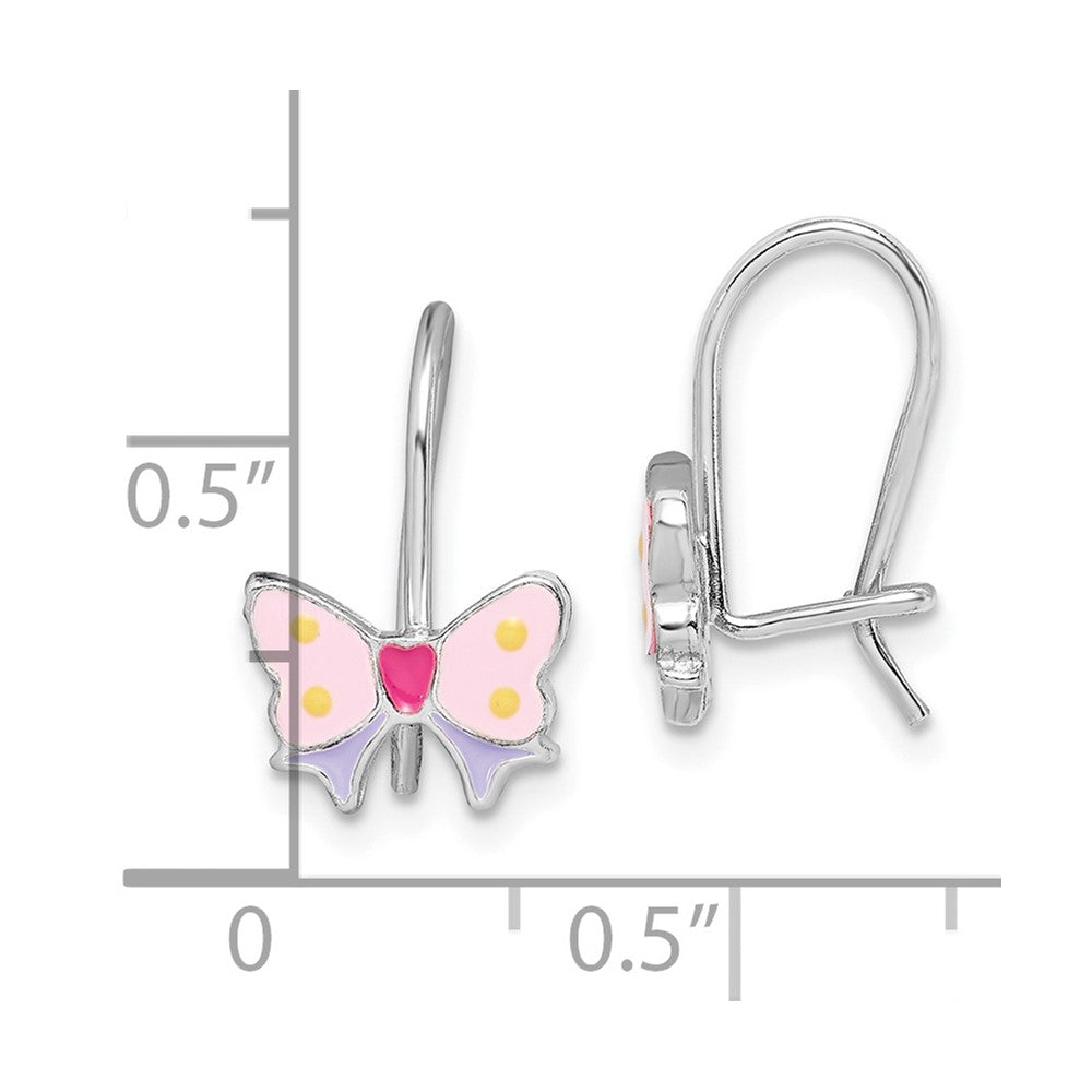 Sterling Silver Madi K Enameled Butterfly Kidney Wire Earrings