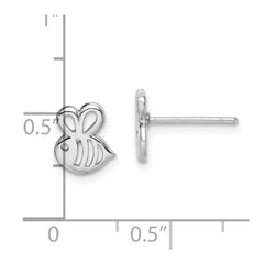 Rhodium-plated Silver Madi K Bumble Bee Post Earrings
