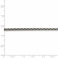 Sterling Silver Solid 3.25mm Antiqued Square Spiga Chain