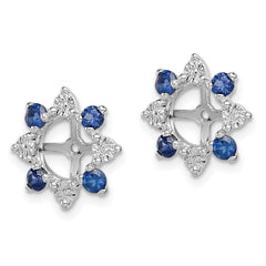 Rhodium-plated Sterling Silver Diamond & Created Sapphire Earrings Jacket