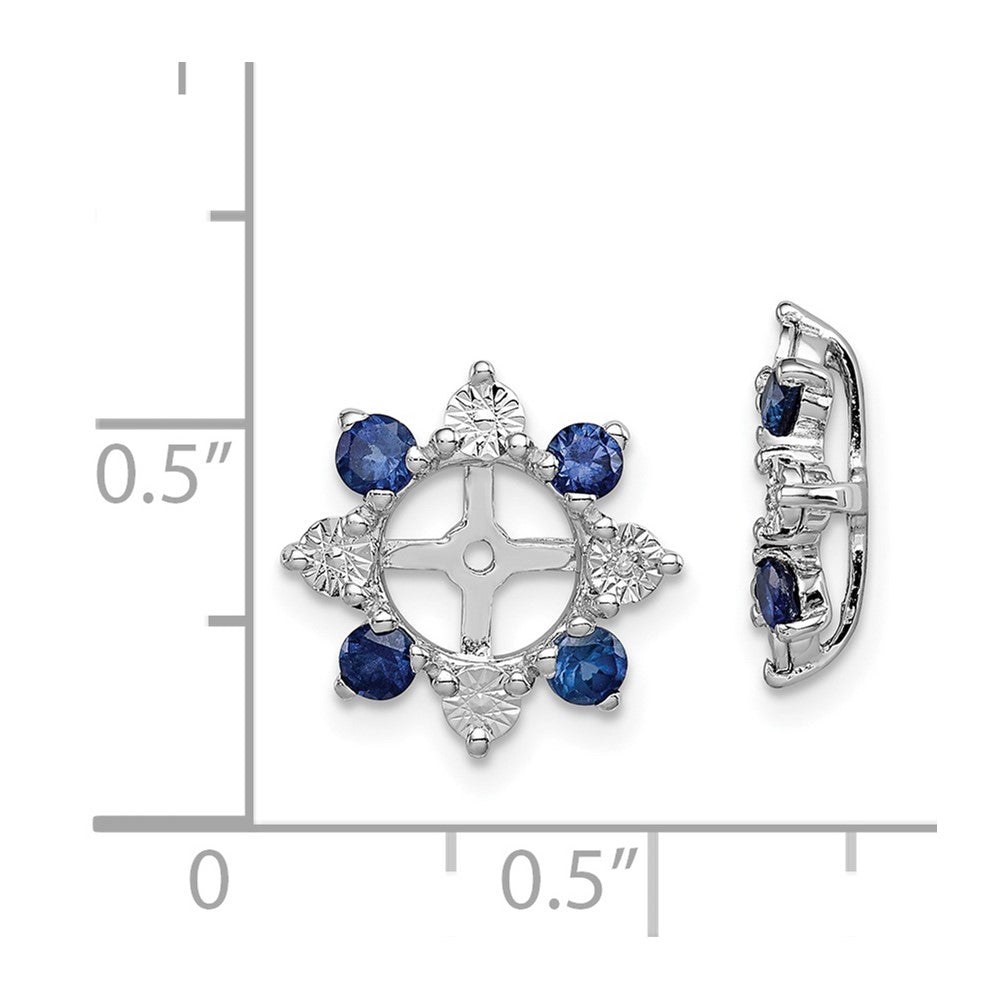 Rhodium-plated Sterling Silver Diamond & Created Sapphire Earrings Jacket