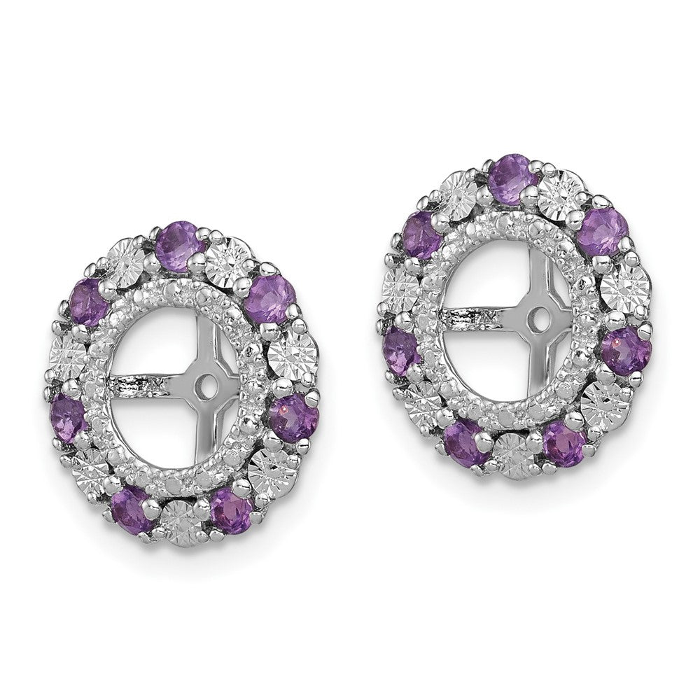 Rhodium-plated Sterling Silver Amethyst Earrings Jacket