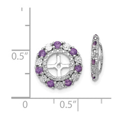 Rhodium-plated Sterling Silver Amethyst Earrings Jacket