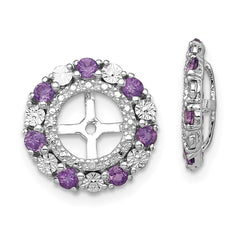 Rhodium-plated Sterling Silver Amethyst Earrings Jacket