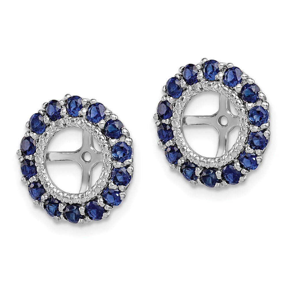 Rhodium-plated Sterling Silver Diamond & Created Sapphire Earrings Jacket