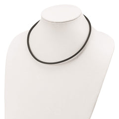 Sterling Silber 4mm schwarze Lederhalskette