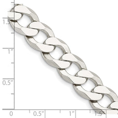 Sterling Silver 11.75mm Close Link Flat Curb Chain