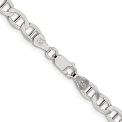 Sterling Silver 5.7mm Semi-Solid Flat Anchor Chain