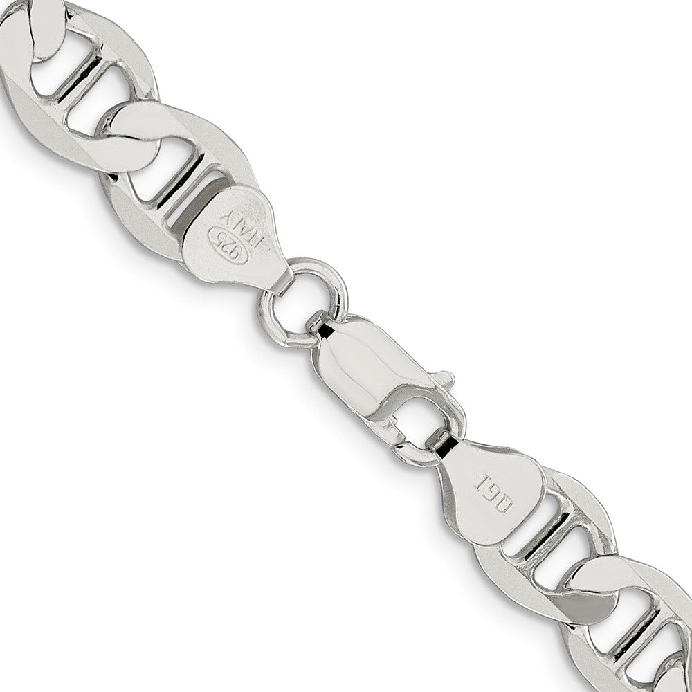 Sterling Silver 8.9mm Semi-Solid Flat Anchor Chain