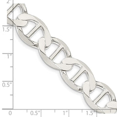 Flache Ankerkette aus Sterlingsilber, 12,3 mm, poliert
