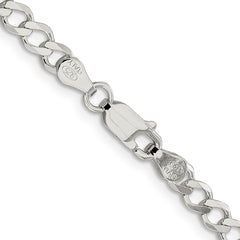 Sterling Silver 4.5mm Polished Flat Curb Chain