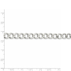 Flache Panzerkette aus Sterlingsilber, 8,1 mm, poliert