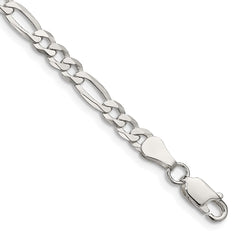 Sterling Silver 4.5mm Polished Flat Figaro Chain