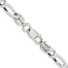 Sterling Silver 5.5mm Polished Flat Figaro Chain