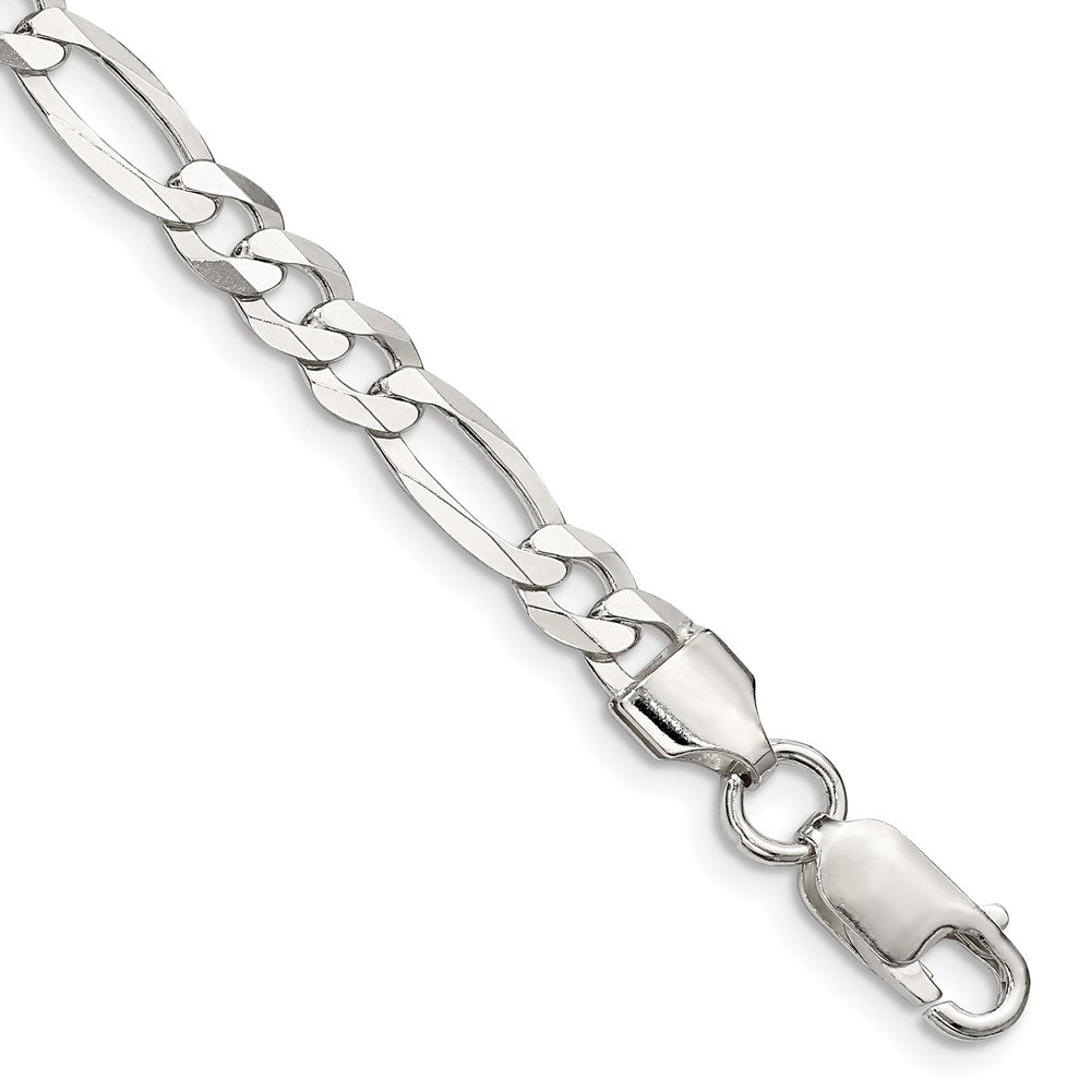 Sterling Silver 5.5mm Polished Flat Figaro Chain