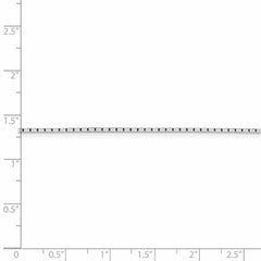 Cadena tipo caja con espejo de plata de ley de 1,25 mm
