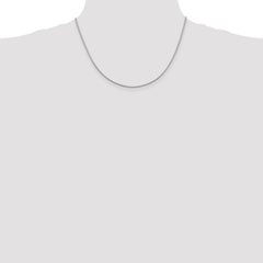 Cadena tipo caja con espejo de plata de ley de 1,25 mm