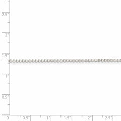 Cadena de cuentas cuadradas de plata de ley de 1,15 mm