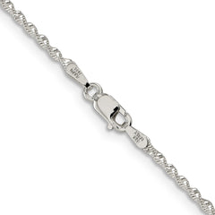 Cadena de espiga retorcida de plata de ley de 1,65 mm