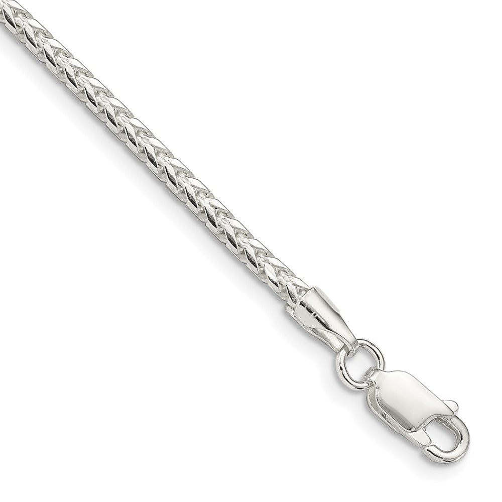 Sterling Silver 2.55mm Diamond-cut Square Franco Chain