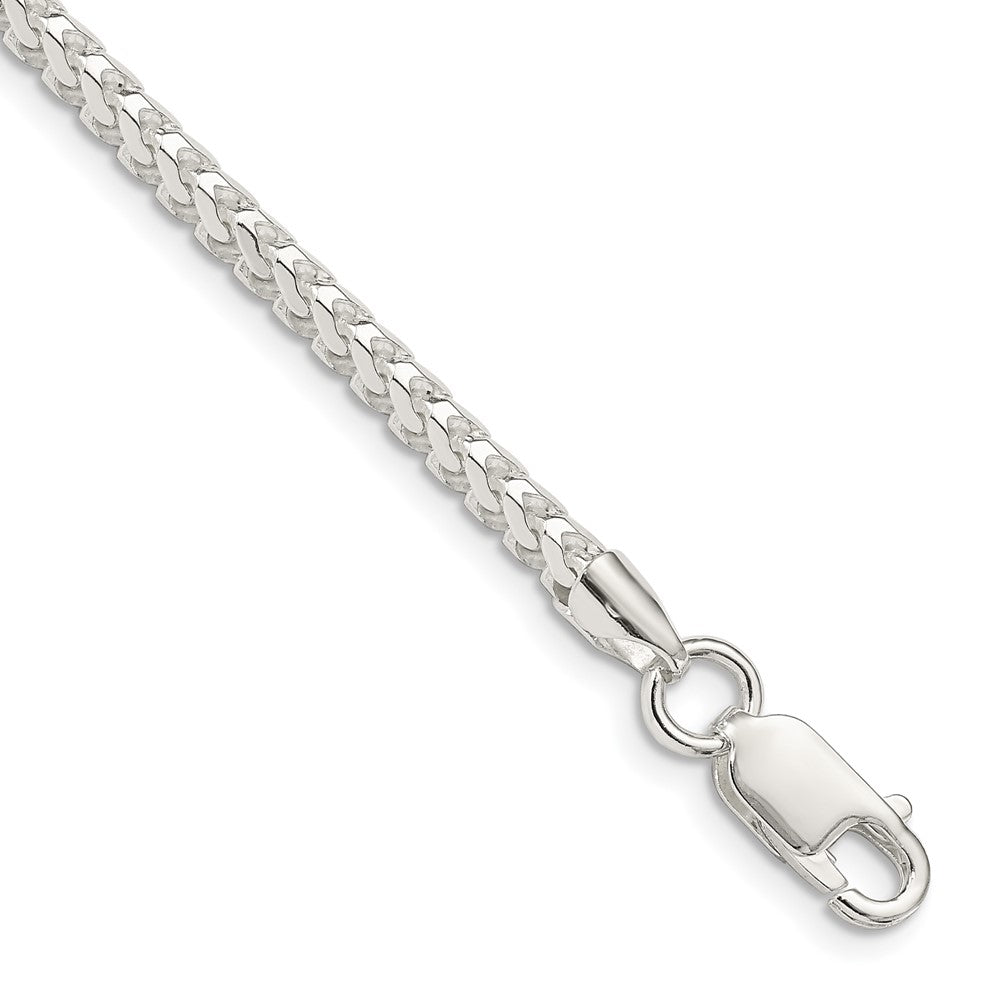 Sterling Silver 3.4mm Diamond-cut Square Franco Chain