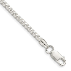 Sterling Silver 3.4mm Diamond-cut Square Franco Chain