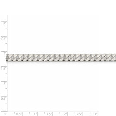 Gewölbte Panzerkette aus Sterlingsilber, 7,0 mm