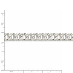 Gewölbte Panzerkette aus Sterlingsilber, 10,5 mm