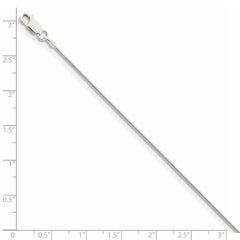 Cadena de serpiente redonda de 1 mm de plata rodiada