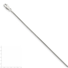 Runde Schlangenkette aus Sterlingsilber, 1,2 mm