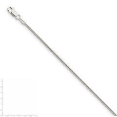 Sterling Silver 1.25mm Round Snake Chain
