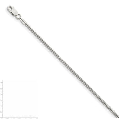 Sterling Silver 1.75mm Round Snake Chain