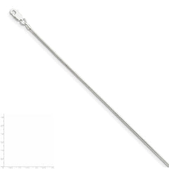 Cadena de serpiente redonda de plata de ley de 1,5 mm