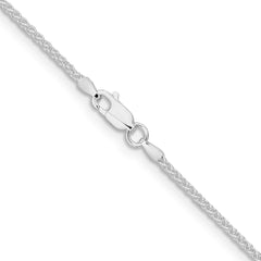 Rhodium-plated Silver 1.6mm Round Spiga Chain