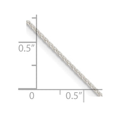 Cadena Spiga redonda con corte de diamante de 0,95 mm de plata de ley