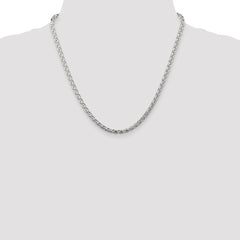 Cadena Spiga redonda con corte de diamante de 3,50 mm de plata de ley