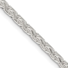 Sterling Silver 3.50mm Diamond-cut Round Spiga Chain