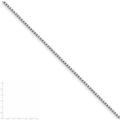 Cadena tipo caja elegante con corte de diamante redonda de 1,75 mm de plata de ley