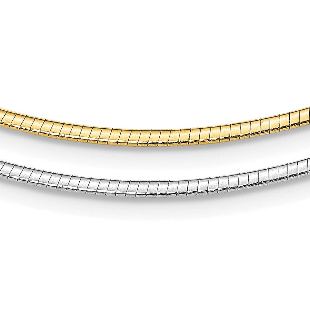 Sterling Silver & 14K Gold-plated 2mm Reversible w/ext Cubetto Chain